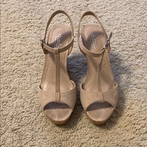 Nude wedge heels